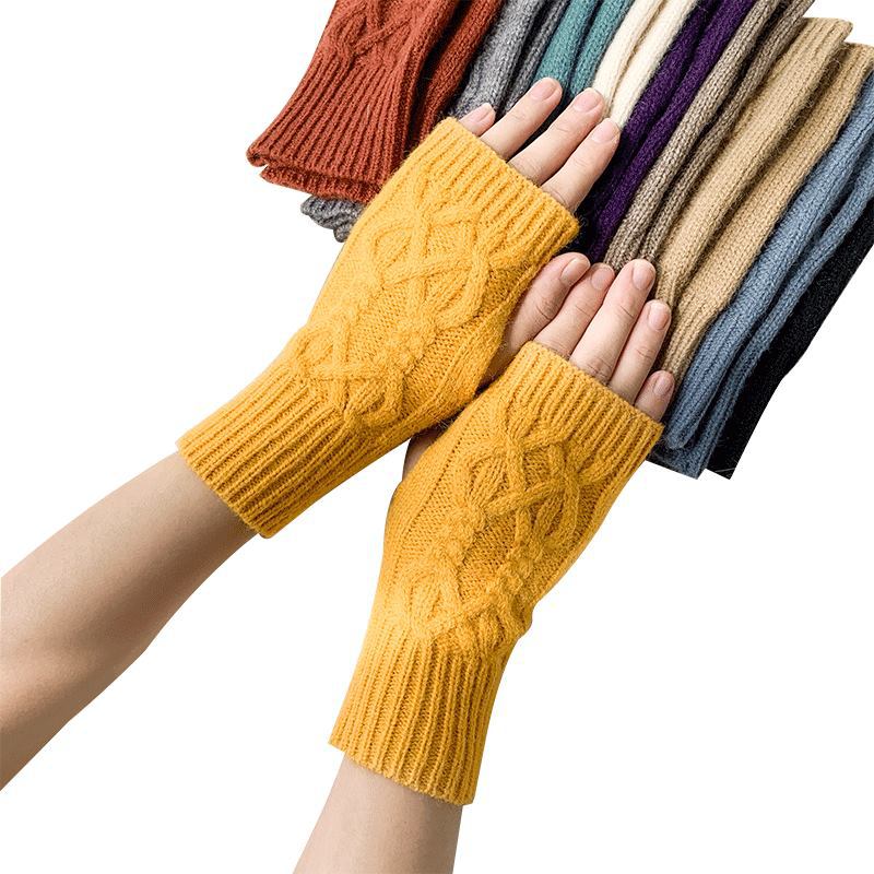 2 pairs/Set Winter Warm Knitted Gloves-Gloves & Mittens-Black-One Size-Free Shipping Leatheretro