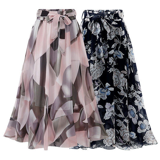 Casual Summer Chiffon Skirts for Women-Skirts-Black-S-Free Shipping Leatheretro