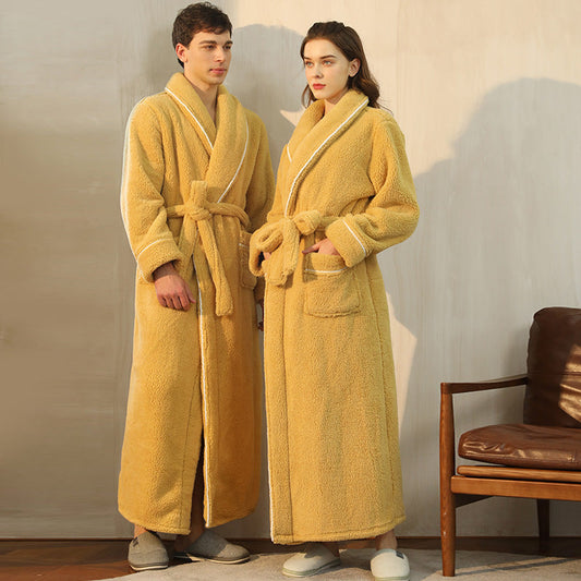 Luxury His-and-hers Winter Warm Sleepwear Robe-Pajamas-Men-Navy Blue-M-Free Shipping Leatheretro