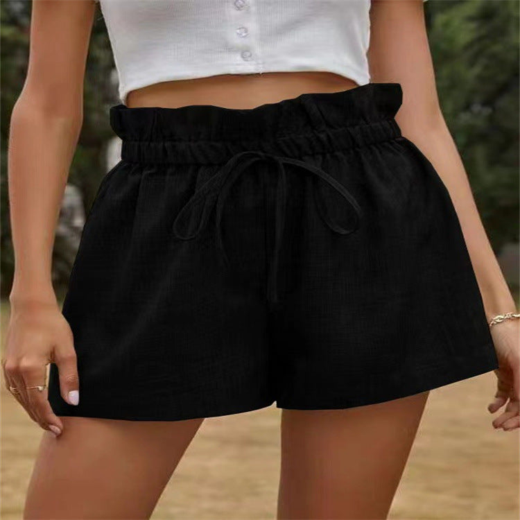 Casual Summer High Waist Women Shorts-Pants-Black-S-Free Shipping Leatheretro