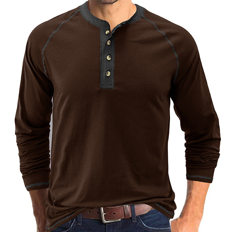 Casual Outdoor Long Sleeves Basic Shirts for Men-Coffee-S-Free Shipping Leatheretro