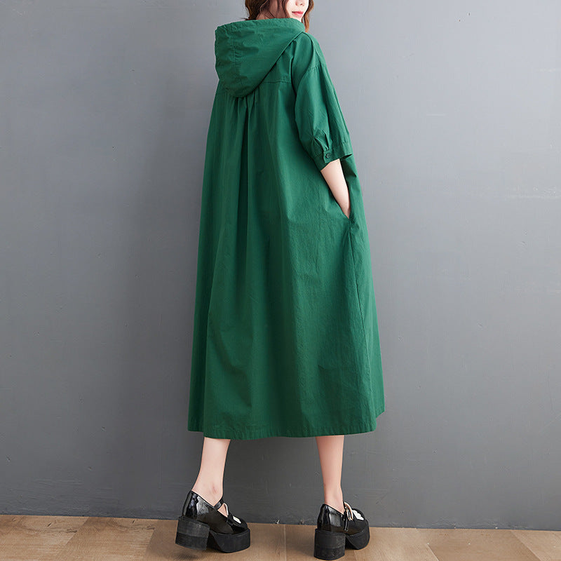 Fashion Cotton Summer Plus Sizes Dresses-Dresses-Green-One Size-Free Shipping Leatheretro