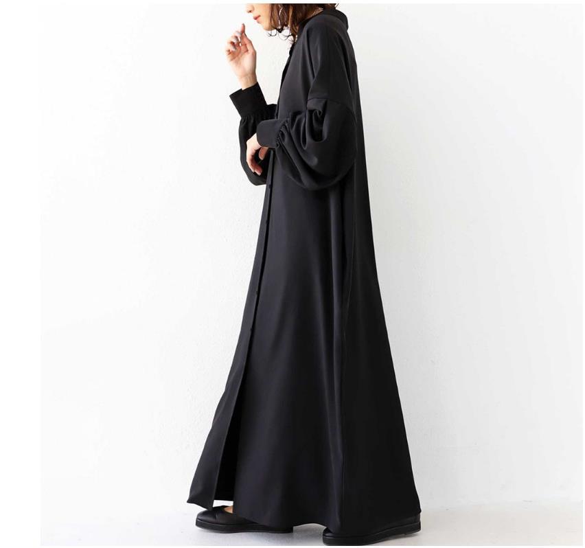 Casual Double Sided Long Cozy Dresses-Dresses-Black-One Size (50-70kg)-Free Shipping Leatheretro