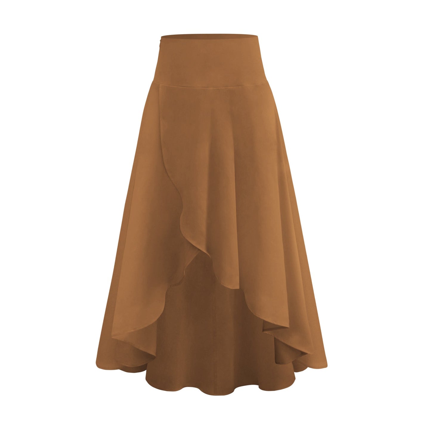Fashion Ruffled Irregular Summer Skirts-Skirts-Brown-S-Free Shipping Leatheretro