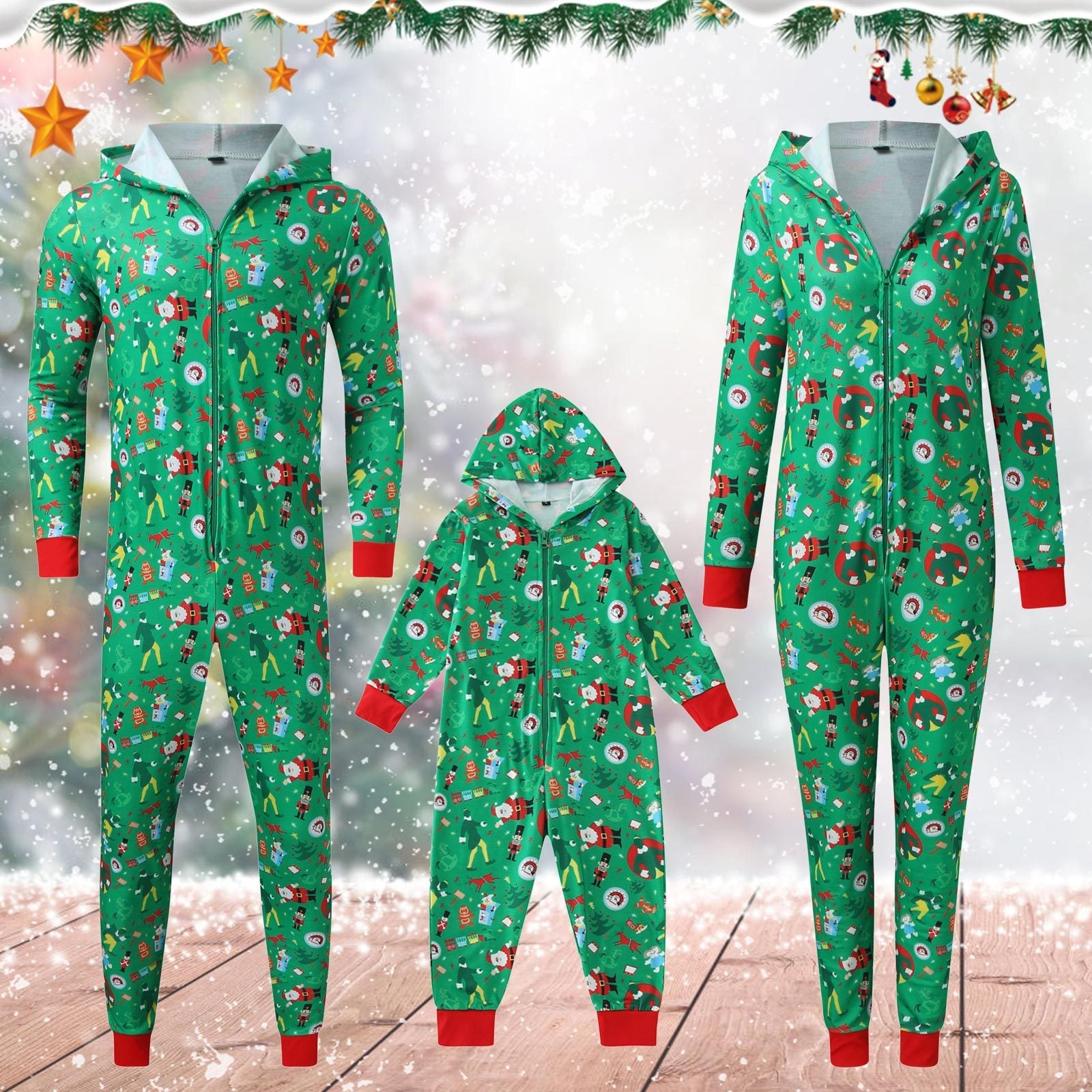 Fashion Adult and Kids Christmas Suits-Suits-Green-Miss-S-Free Shipping Leatheretro