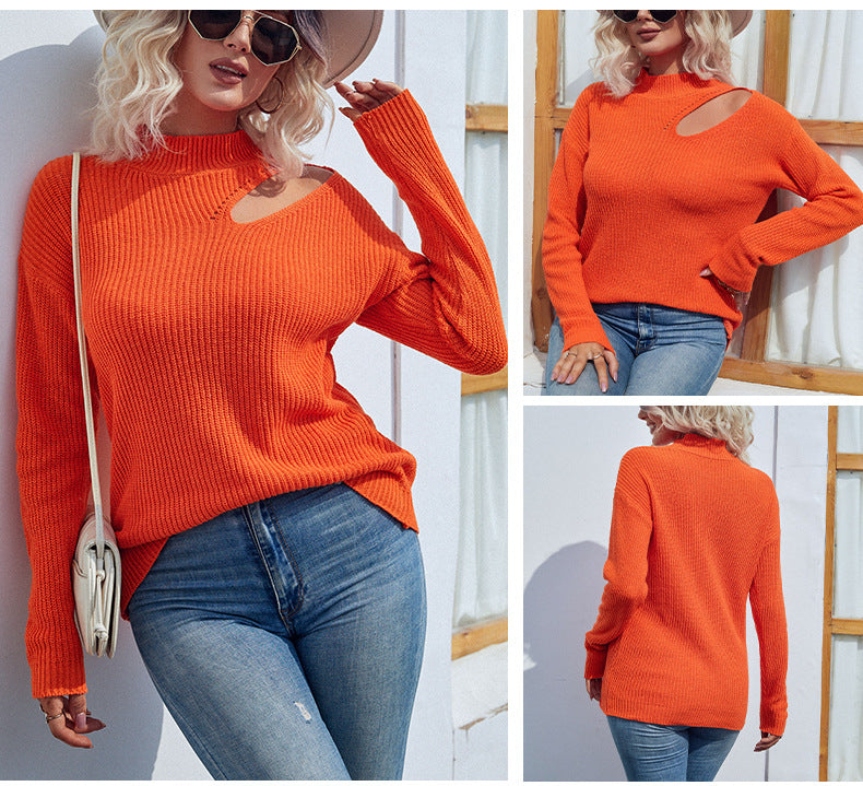 Fashion Knitted Pullover Sweaters for Women-Shirts & Tops-Gray-S-Free Shipping Leatheretro