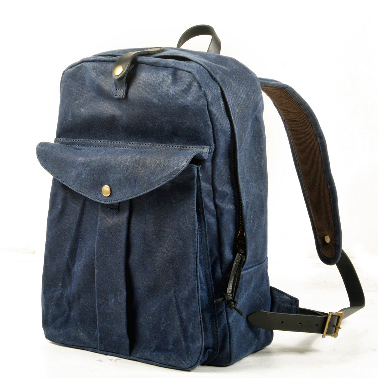 Vintage Water-resistant Canvas Hiking Backpack-Canvas Backpack-Dark Blue-Free Shipping Leatheretro