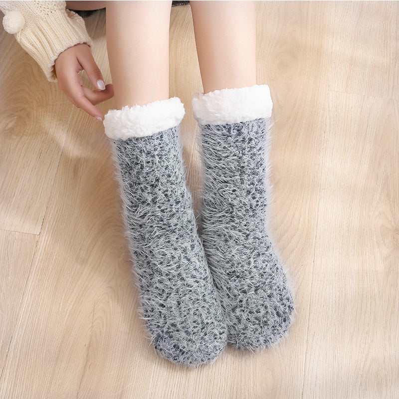 Winter Velvet Warm Sleep Socks for Women-socks-Gray-35-42-Free Shipping Leatheretro