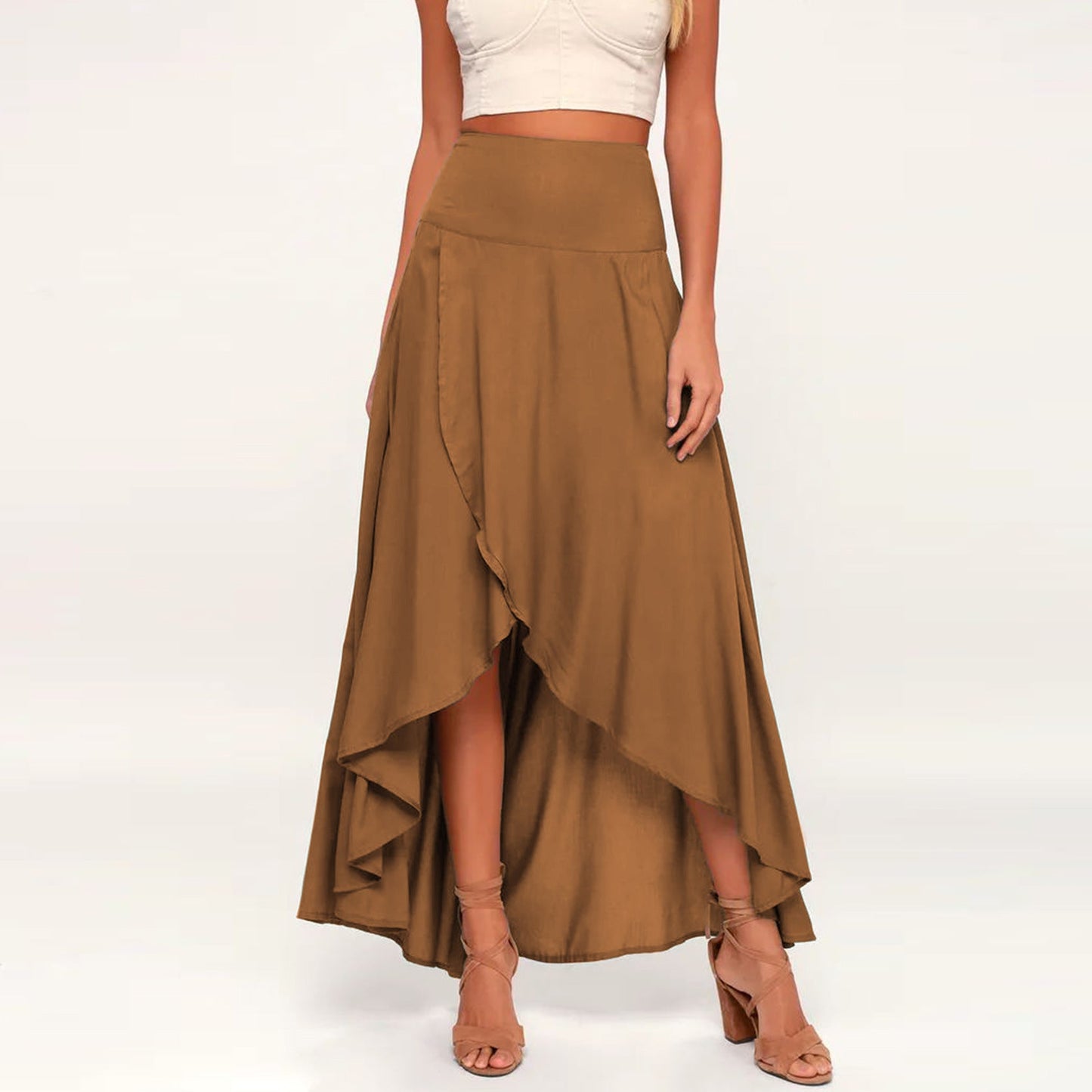 Fashion Ruffled Irregular Summer Skirts-Skirts-Black-S-Free Shipping Leatheretro