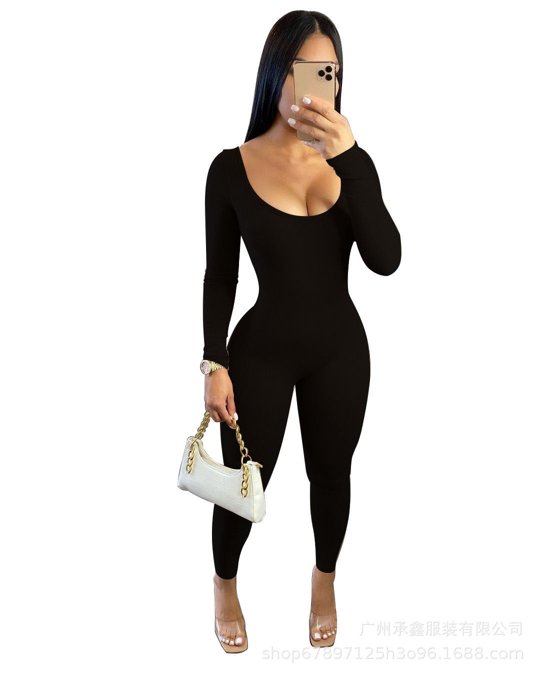 Sexy Women Jumpsuits-Jumpsuits & Rompers-Black-S-Free Shipping Leatheretro