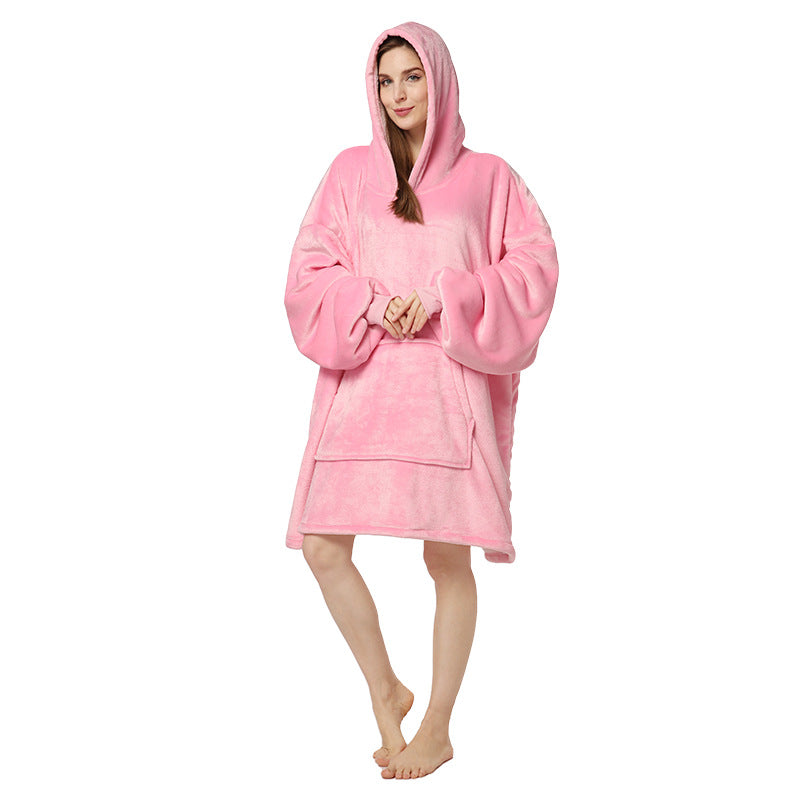 Plus Sizes Warm Hoodies Sleepwear for Couple-Blankets-Pink-One Size-Free Shipping Leatheretro