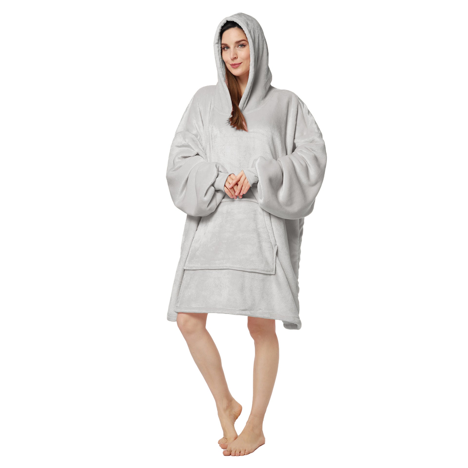 Plus Sizes Warm Hoodies Sleepwear for Couple-Blankets-Gray-One Size-Free Shipping Leatheretro