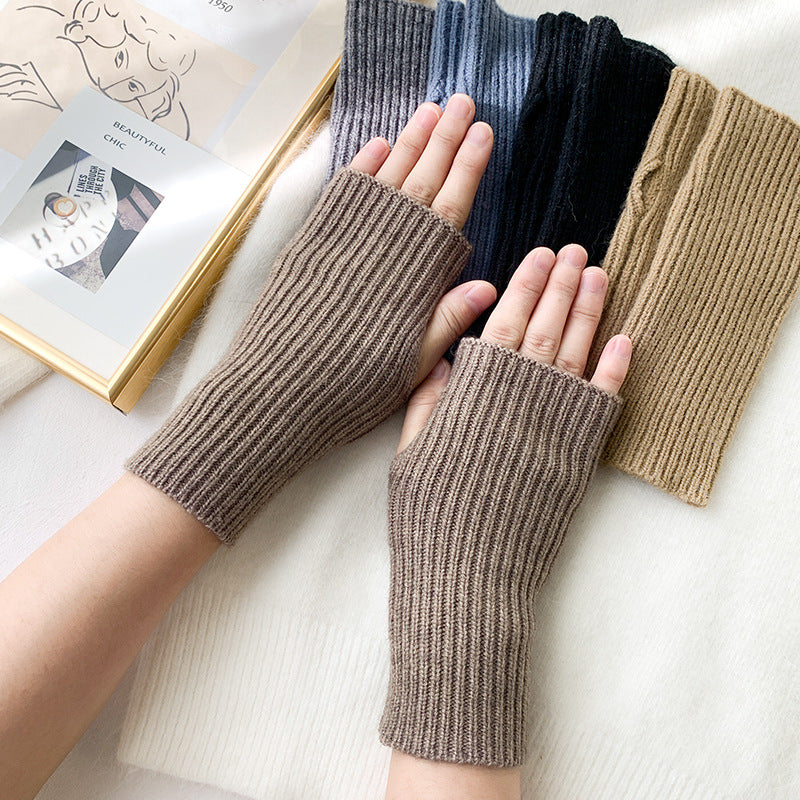 2 pairs/Set Winter Warm Knitted Gloves-Gloves & Mittens-Light Coffee-1-One Size-Free Shipping Leatheretro