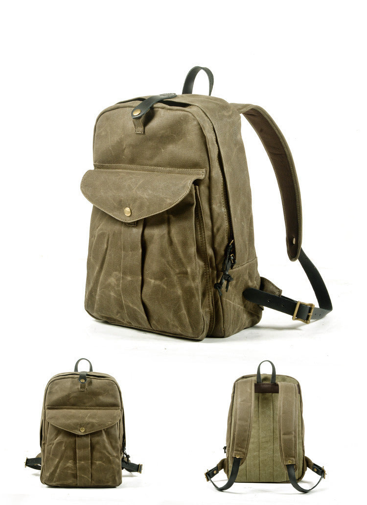 Vintage Water-resistant Canvas Hiking Backpack-Canvas Backpack-Black-Free Shipping Leatheretro