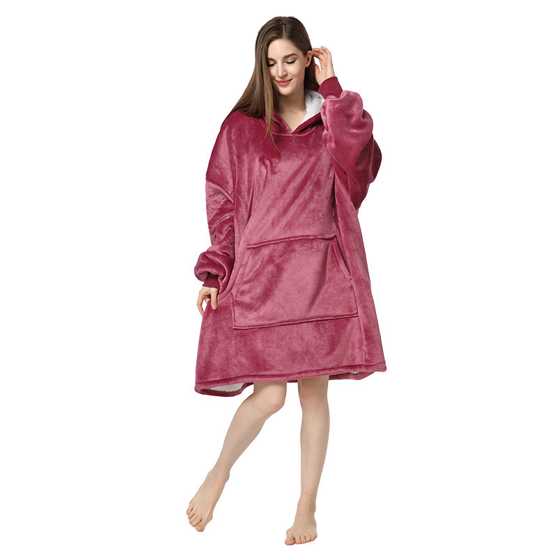 Plus Sizes Warm Hoodies Sleepwear for Couple-Blankets-Purple-One Size-Free Shipping Leatheretro