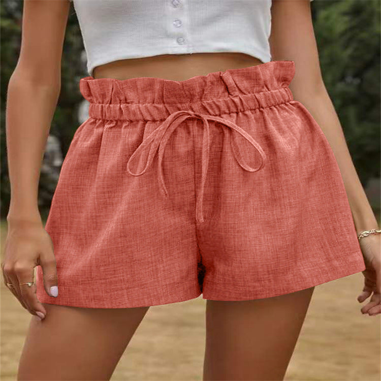 Casual Summer High Waist Women Shorts-Pants-Brick Red-S-Free Shipping Leatheretro