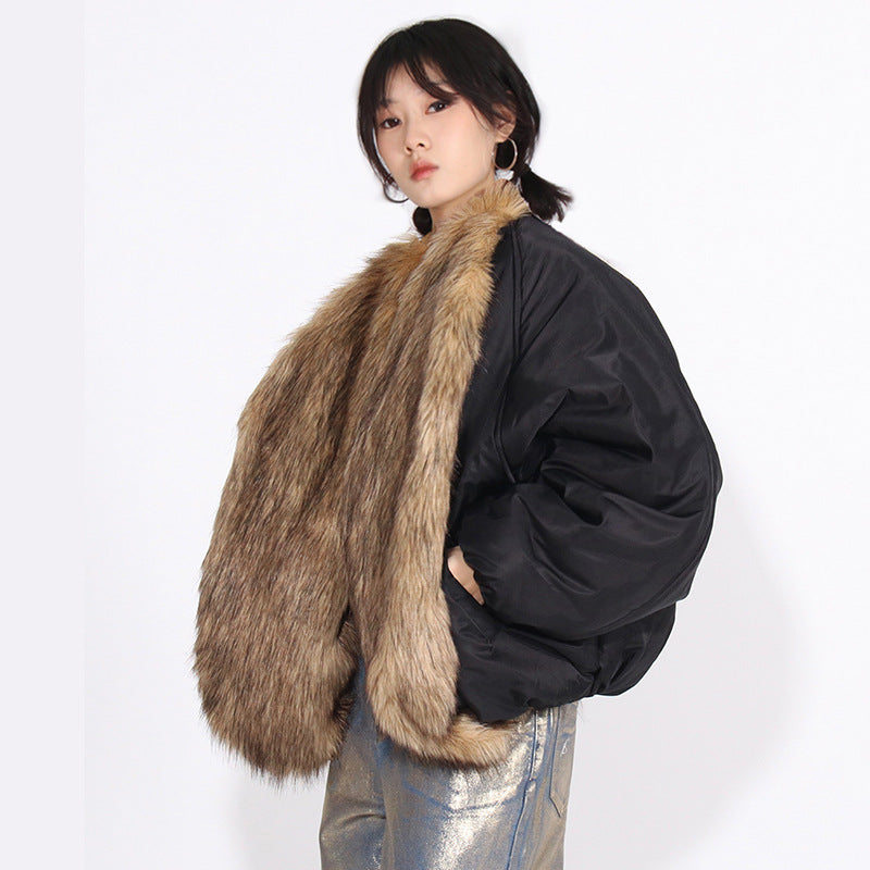 Luxury Fashion Vintage Fur Coats for Women-Outerwear-Black-S-Free Shipping Leatheretro