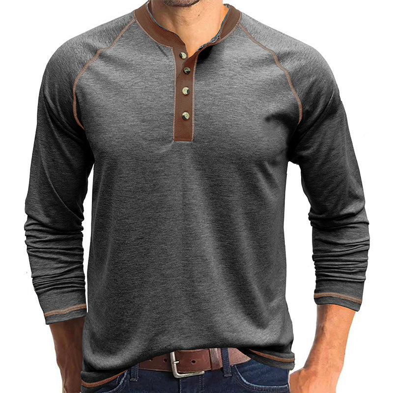 Casual Outdoor Long Sleeves Basic Shirts for Men-Gray-2-S-Free Shipping Leatheretro