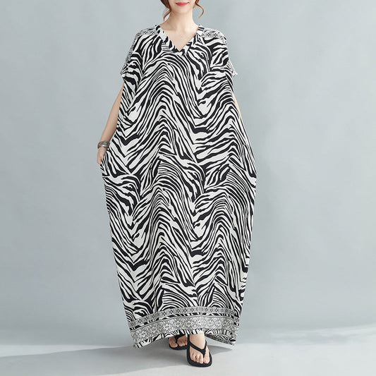Summer Zebra Design Long Dresses-Dresses-The same as picture-One Size-Free Shipping Leatheretro