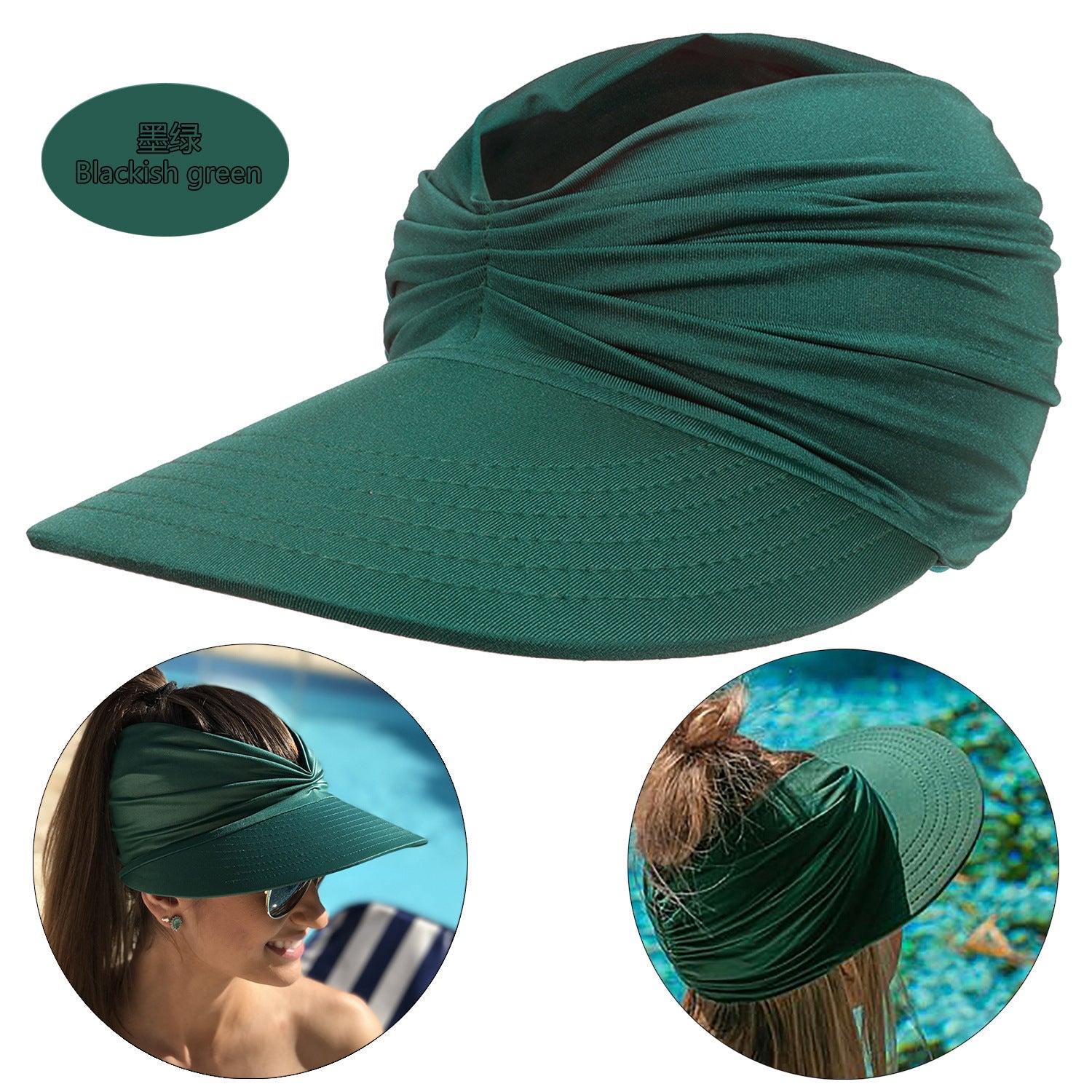 Summer Beach Sun Proof Outdoor Hats 2pcs/Set-Hats-Dark Green-56-65 cm-Free Shipping Leatheretro