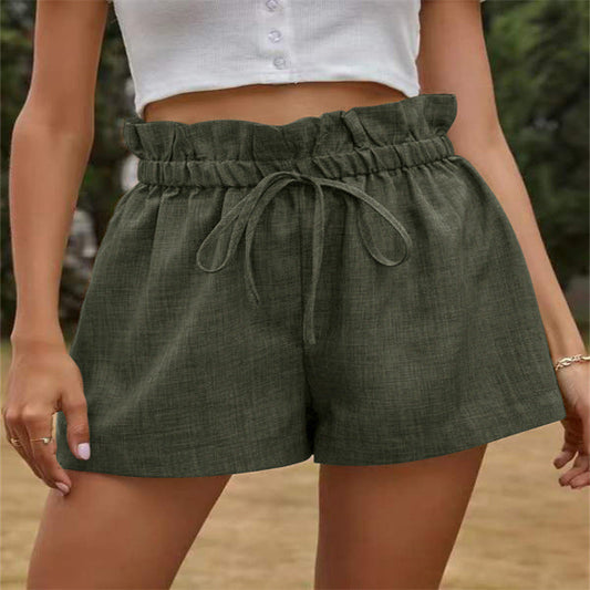 Casual Summer High Waist Women Shorts-Pants-Army Green-S-Free Shipping Leatheretro