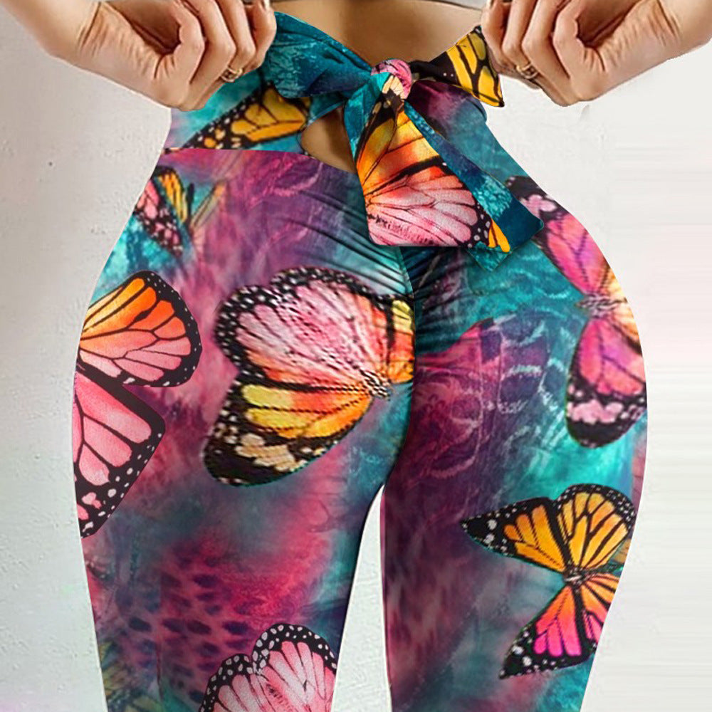 Sexy Butterfly Design Sports Leggings-Activewear-P1002-S-Free Shipping Leatheretro