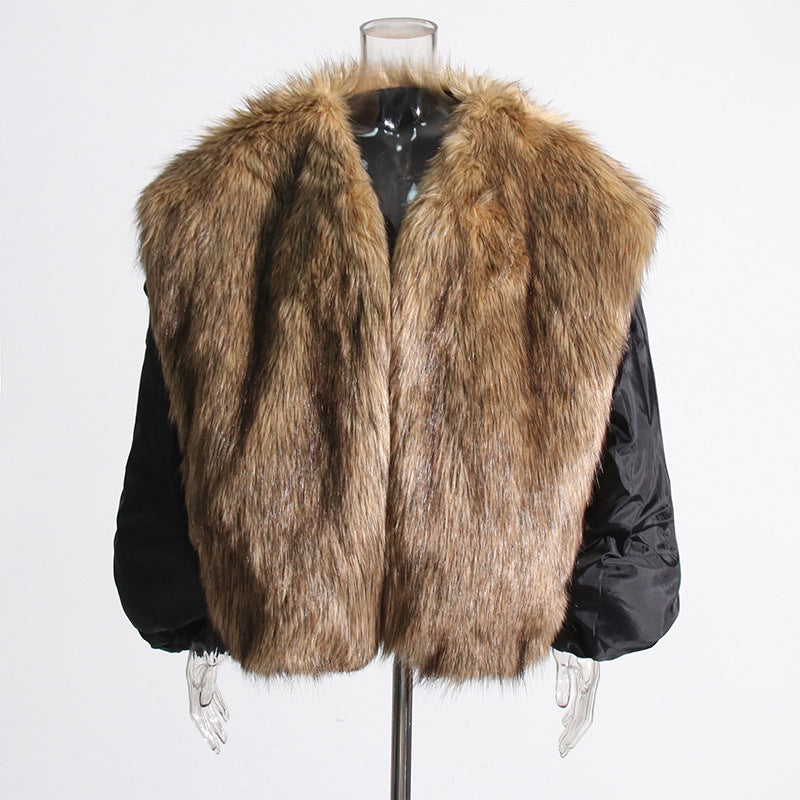 Luxury Fashion Vintage Fur Coats for Women-Outerwear-Black-S-Free Shipping Leatheretro