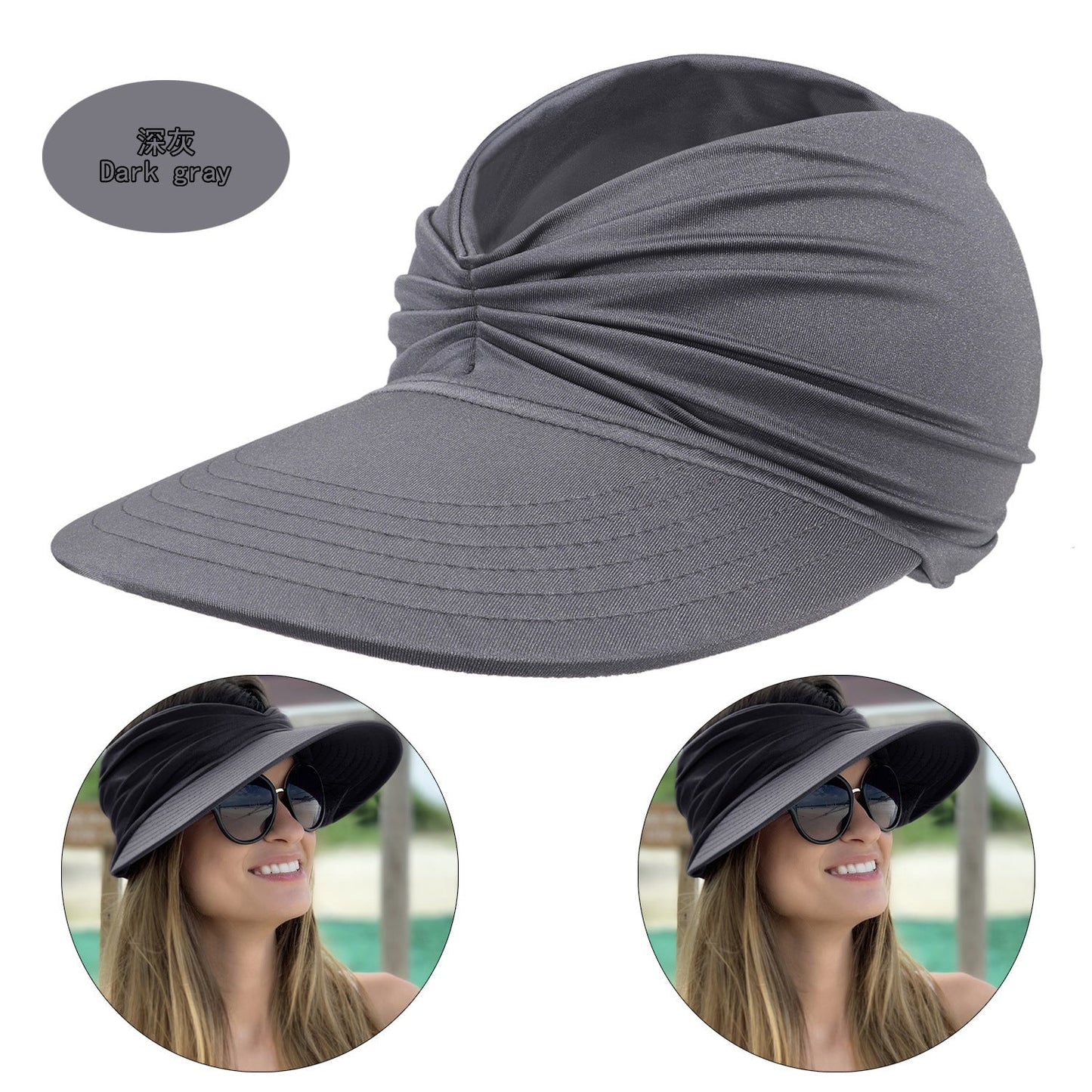 Summer Beach Sun Proof Outdoor Hats 2pcs/Set-Hats-Dark Gray-56-65 cm-Free Shipping Leatheretro