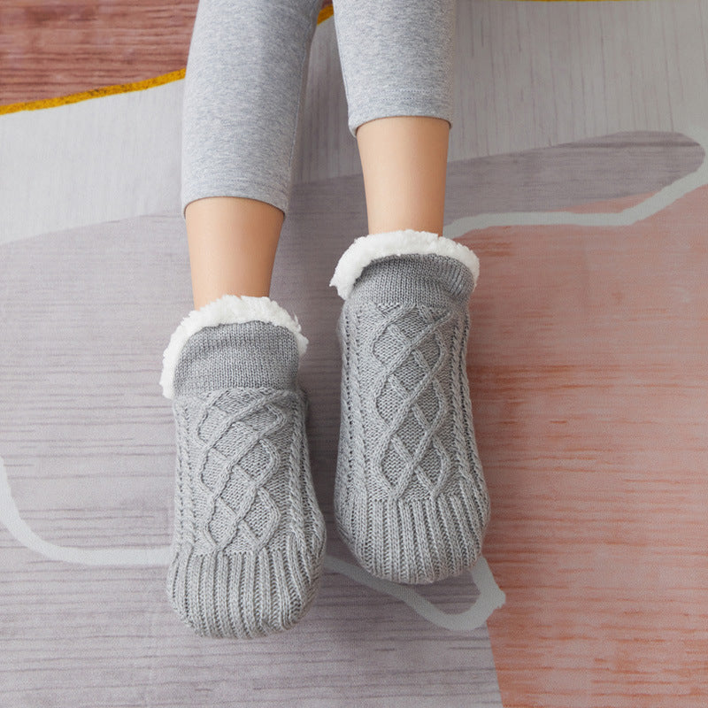Warm Thicken Fleece Homewear Socks for Men&Women-Socks-Gray-35-39（24cm）-Free Shipping Leatheretro