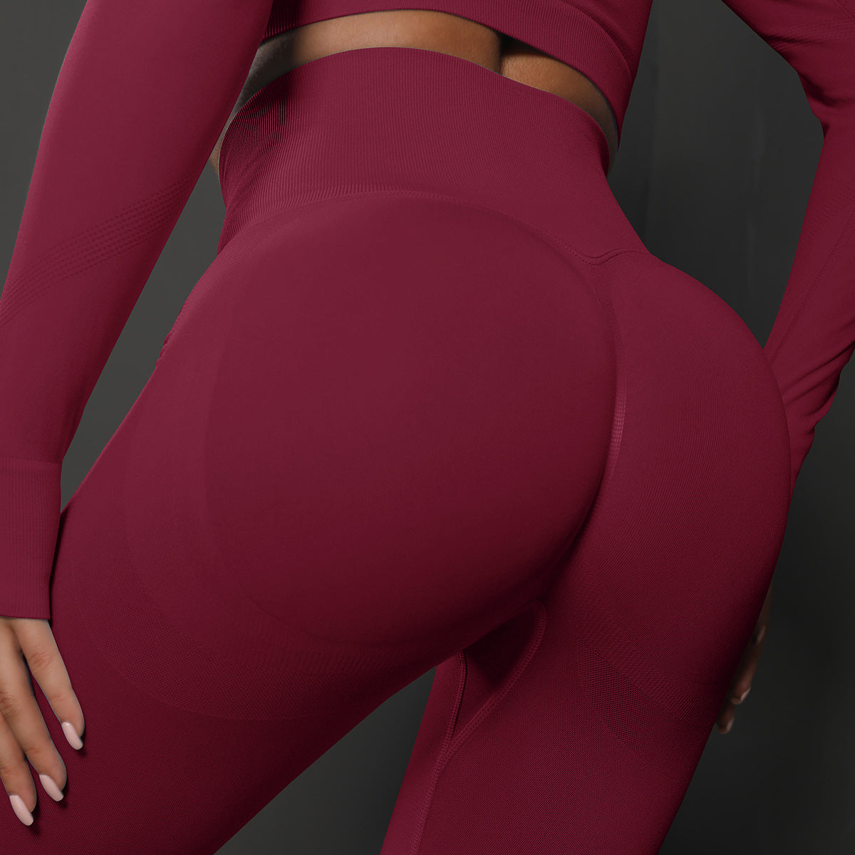 Sexy High Waist Yoga Sports Leggings-Activewear-Wine Red-S-Free Shipping Leatheretro