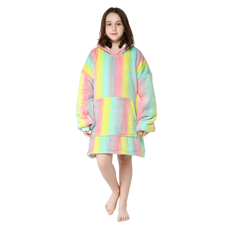 Unicorn Design Velvet Lazy Throw Blanket Sleepwear for Kids-Blankets-E-Free Shipping Leatheretro