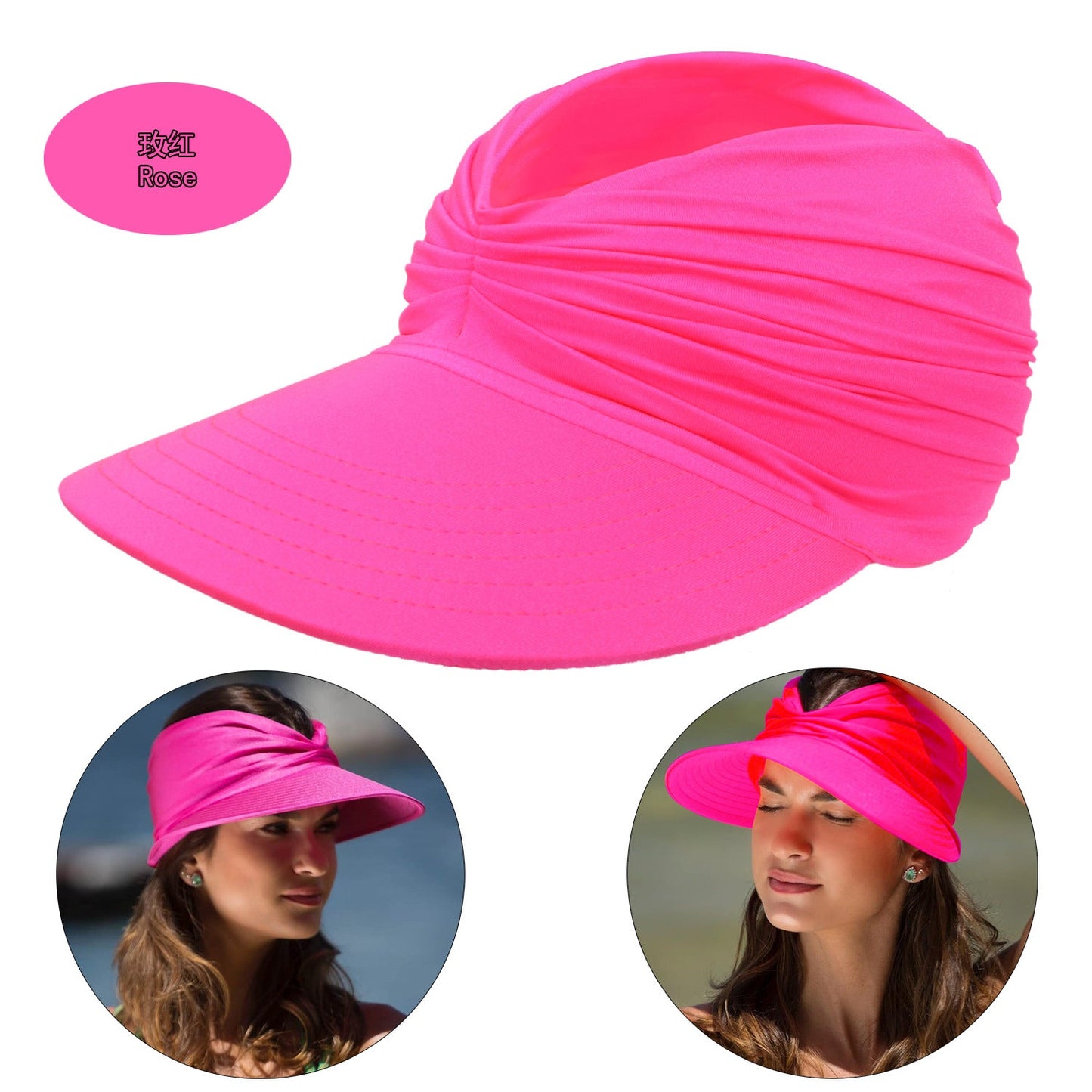 Summer Beach Sun Proof Outdoor Hats 2pcs/Set-Hats-Rose Red-56-65 cm-Free Shipping Leatheretro