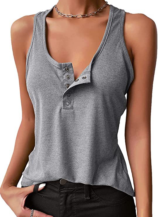 Sexy Summer Women Tank Tops-Shirts & Tops-Light Gray-S-Free Shipping Leatheretro