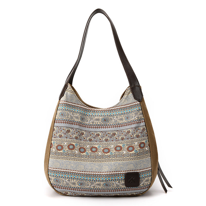 Boho Style Canvas Tote Handbags for Women 1677-Handbags-Coffee-Free Shipping Leatheretro