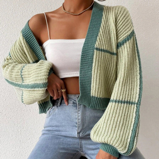 Fashion Knitted Cardigan Sweaters for Women-Shirts & Tops-Green-S-Free Shipping Leatheretro
