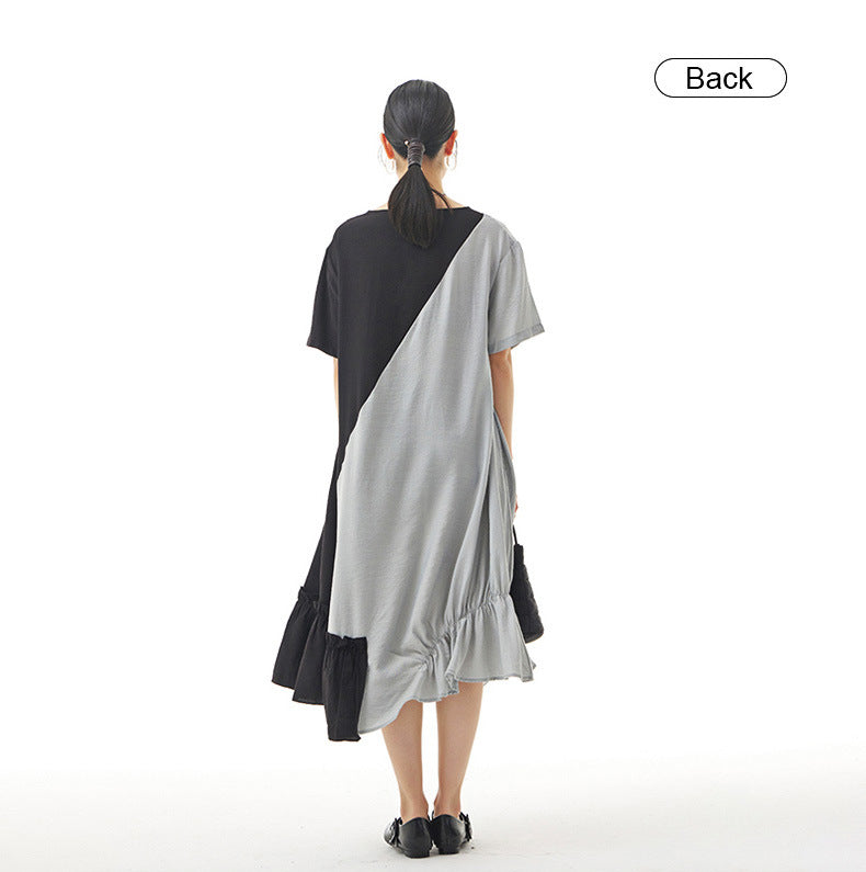 Casual Plus Sizes Irregular Dresses-Dresses-Black-One Size-Free Shipping Leatheretro