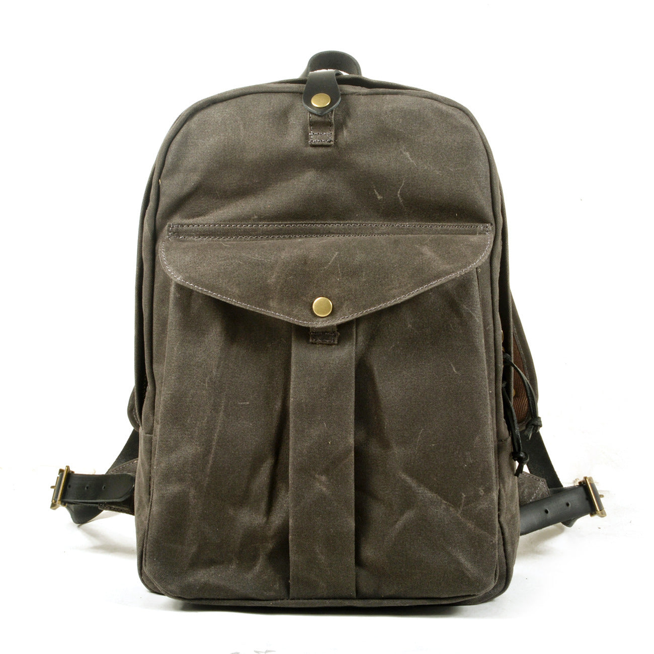 Vintage Water-resistant Canvas Hiking Backpack-Canvas Backpack-Gray-Free Shipping Leatheretro