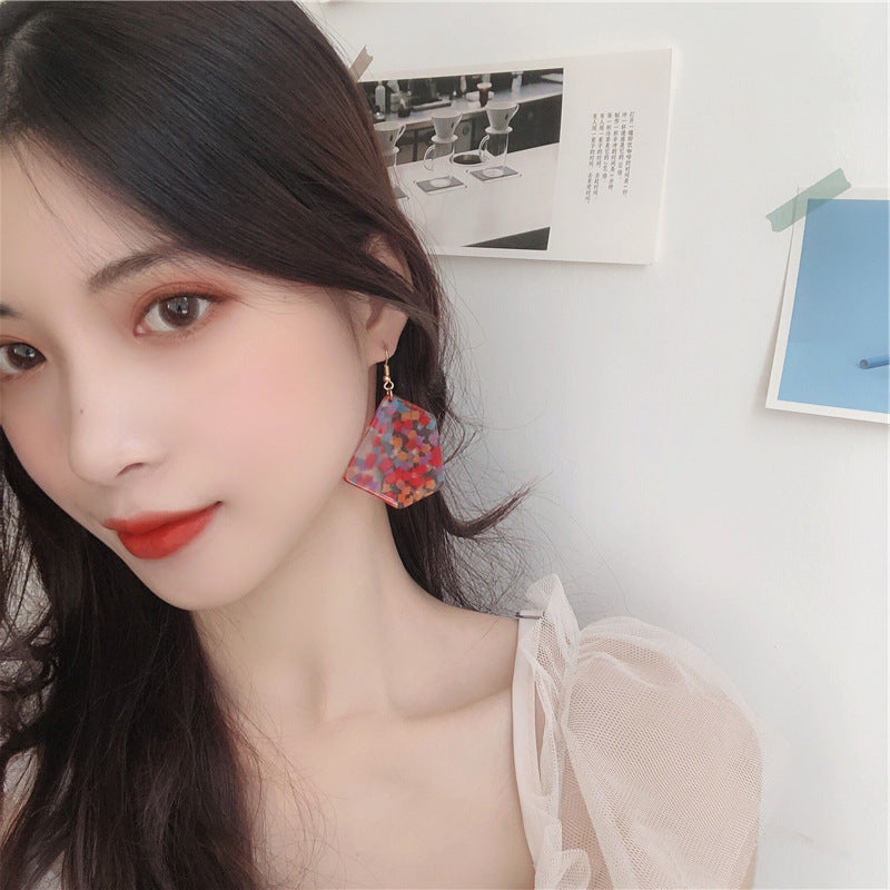 Vintage Irregular Colorful Square Candy Designed Women Earrings-Earrings-The same as picture-Free Shipping Leatheretro