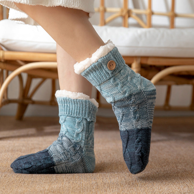 Winter Warm Velvet Sherpa Long Socks-socks-Blue-One Size-Free Shipping Leatheretro