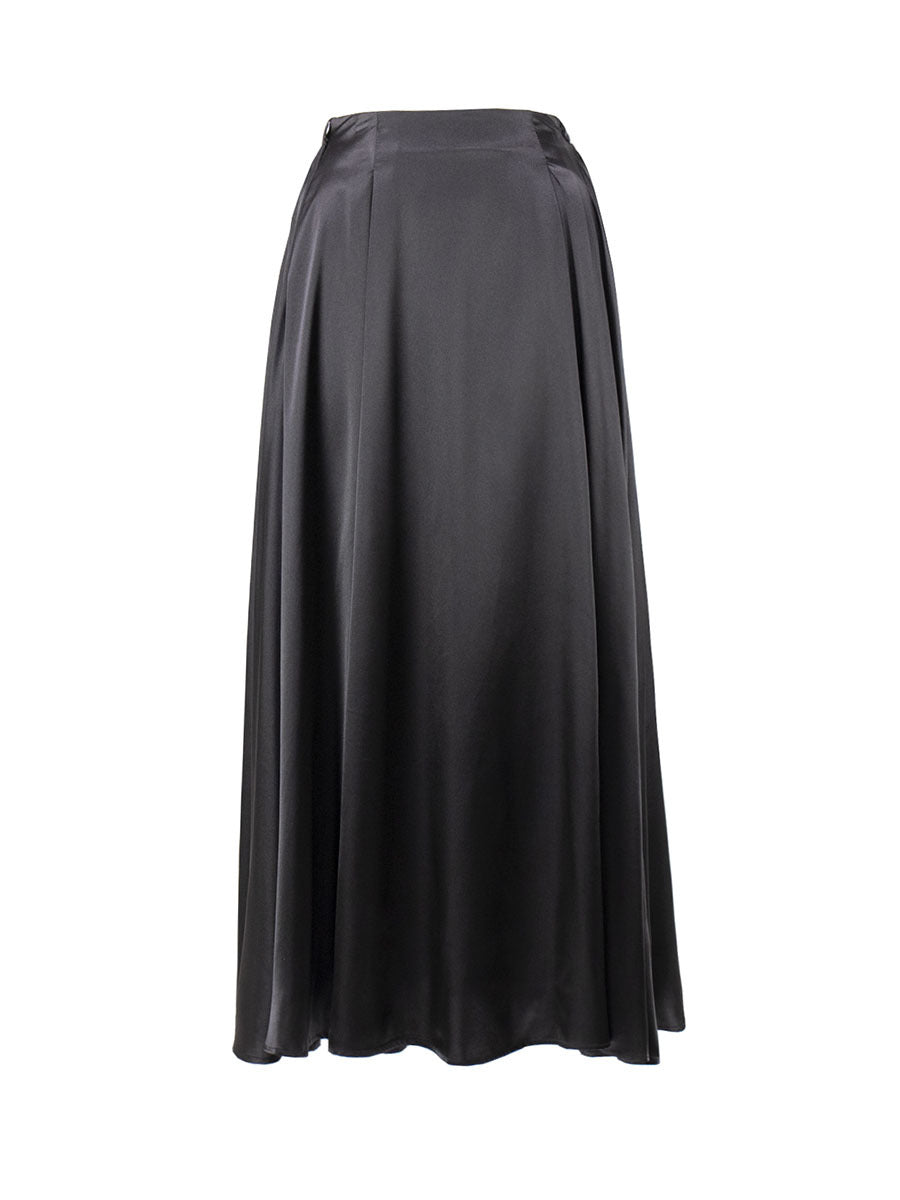 Fashion Satin High Waist Summer Skirts-Skirts-Black-S-Free Shipping Leatheretro