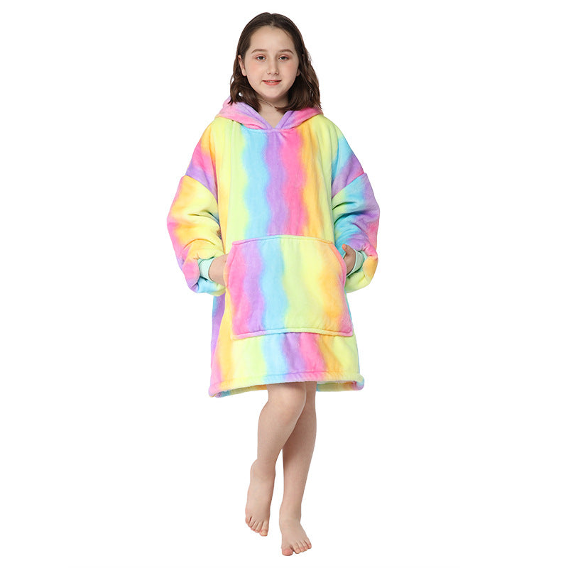 Unicorn Design Velvet Lazy Throw Blanket Sleepwear for Kids-Blankets-D-Free Shipping Leatheretro