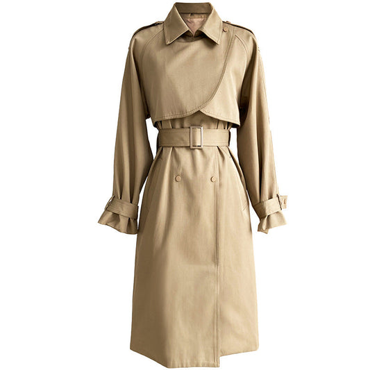 Luxury Designed Fall Long Trench Coats-Coats & Jackets-Khaki-M-Free Shipping Leatheretro