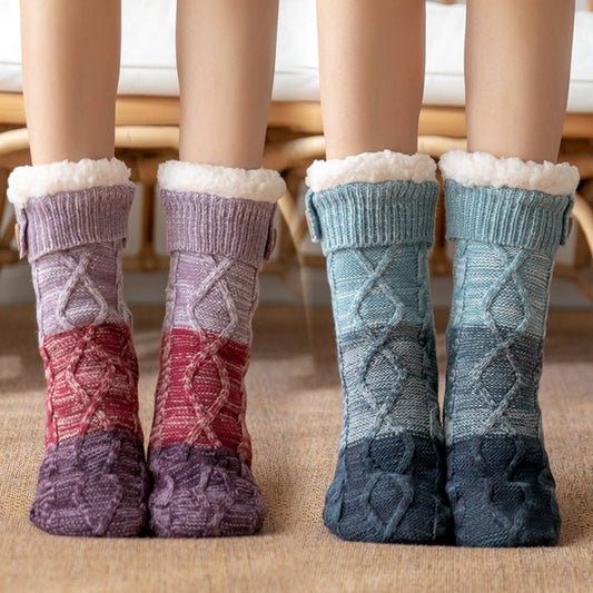 Winter Warm Velvet Sherpa Long Socks-socks-Purple-One Size-Free Shipping Leatheretro