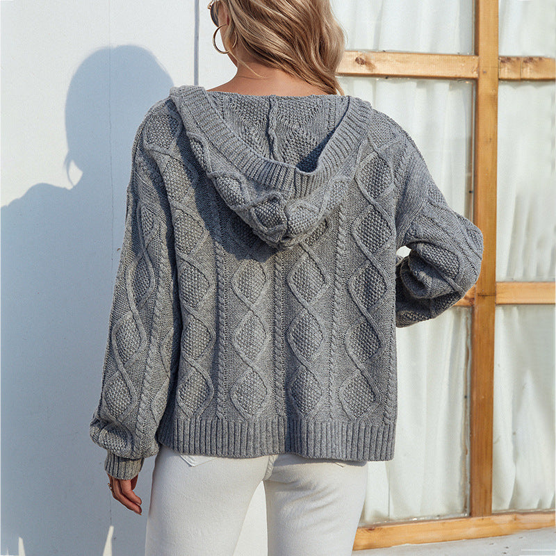 Fashion Twist Knitted Cardigan Coats for Women-Coats & Jackets-Gray-S-Free Shipping Leatheretro