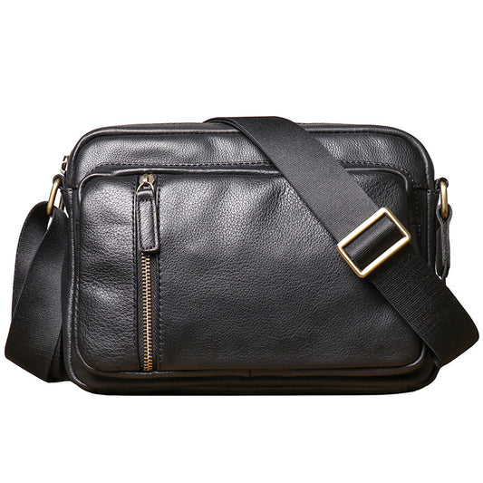 Cowhide Leaher Shoulder Bags for Men 10089-Handbags, Wallets & Cases-Black-Free Shipping Leatheretro