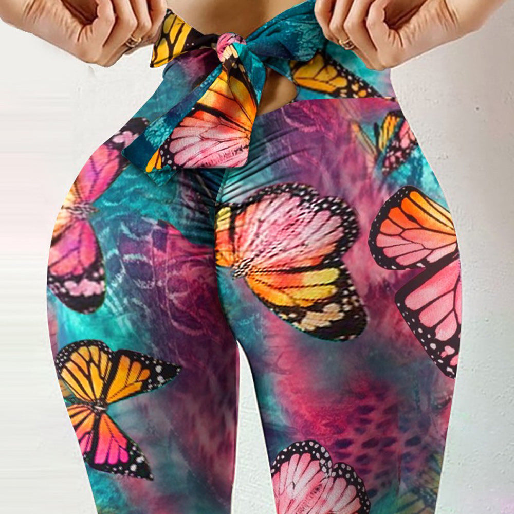 Sexy Butterfly Design Sports Leggings-Activewear-P1001-S-Free Shipping Leatheretro