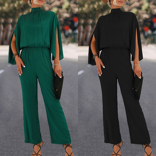 Sexy High Neck Women Jumpsuits-Jumpsuits & Rompers-Green-S-Free Shipping Leatheretro