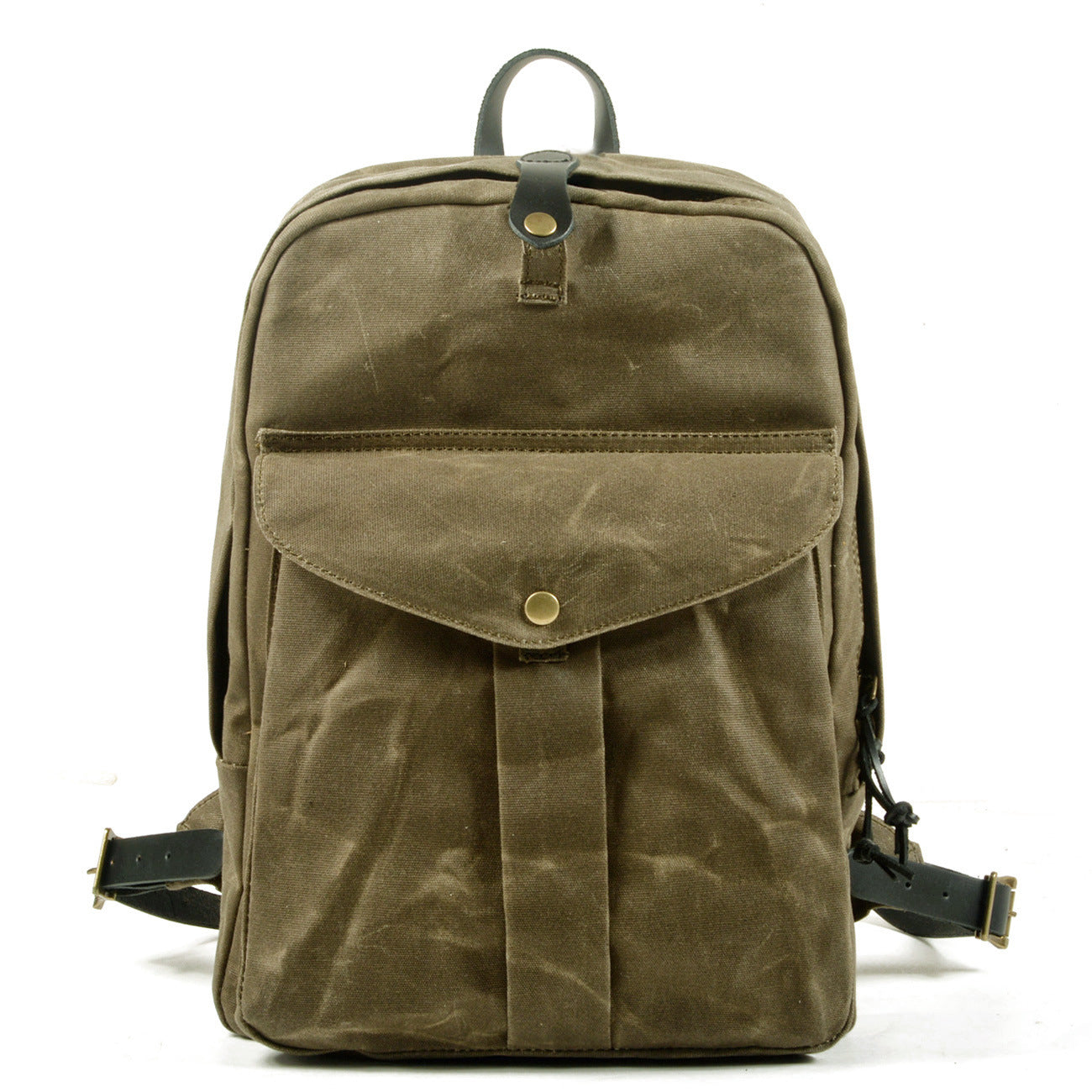 Vintage Water-resistant Canvas Hiking Backpack-Canvas Backpack-Army Green-Free Shipping Leatheretro