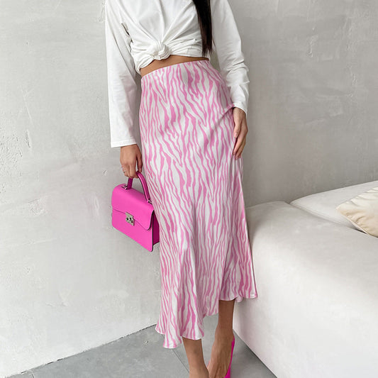 Sexy Zebra Print High Waist Tight Skirts-Skirts-Light Pink-S-Free Shipping Leatheretro