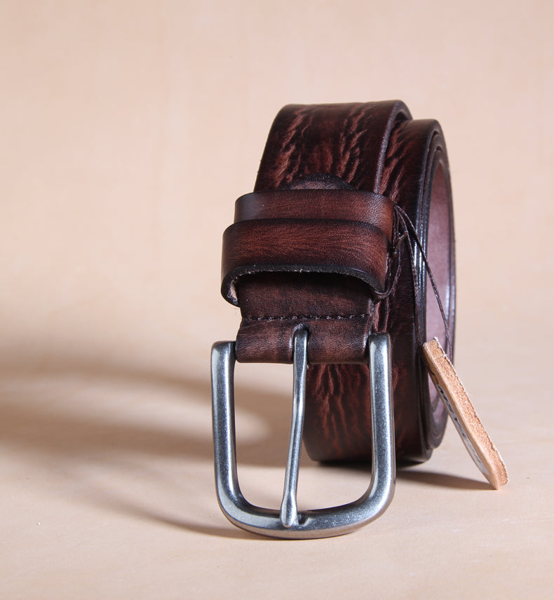 Casual Vintage Leather Belt for Men 5428-Leather Belt-Coffee-Free Shipping Leatheretro